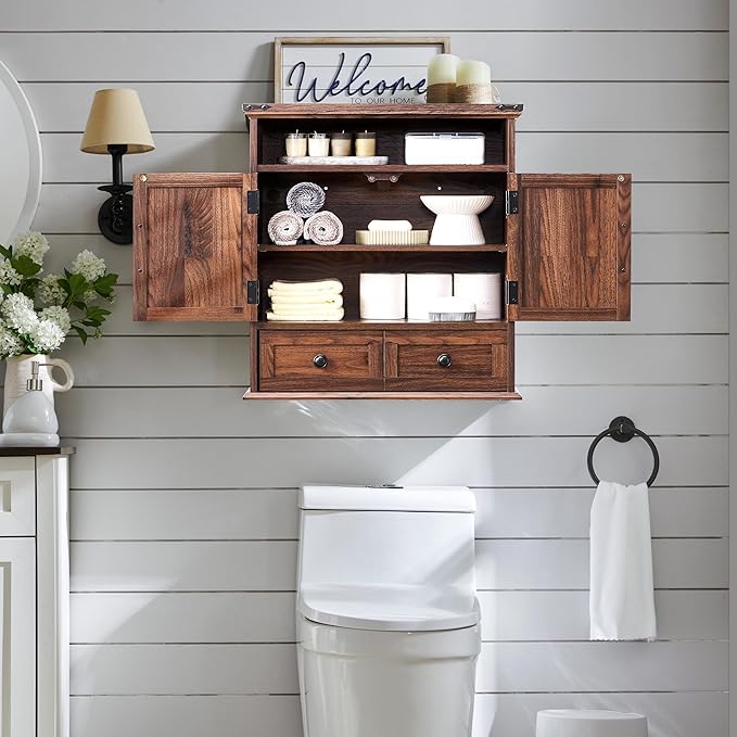 ACCOHOHO Bathroom Wall Cabinet, Farmhouse Medicine Cabinet, Adjustable Shelf - Image 3