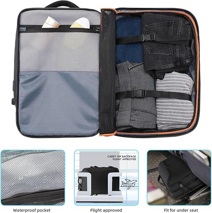 Travel Carry on Backpack 50L Expandable Flight Approved Backpacks 17.3 inch - Image 4