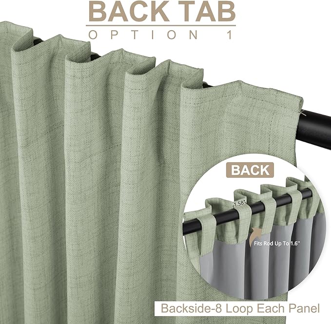 100% Blackout Shield Linen Blackout Curtains - Image 3
