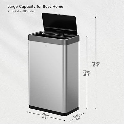 EKO Mirage X 80 Liter / 21.1 Gallons Motion Sensor Trash Can, Automatic Large - Image 2