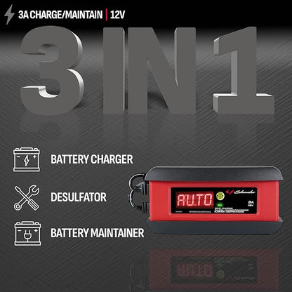 Schumacher Electric 3A Car Battery Charger and Maintainer, 3-in-1 Solution - Image 2