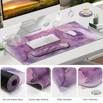 ToLuLu Desk Mat, XXL Large Mouse Pad Wrist Support Set，4 in1 Gaming Mousepad - Image 7