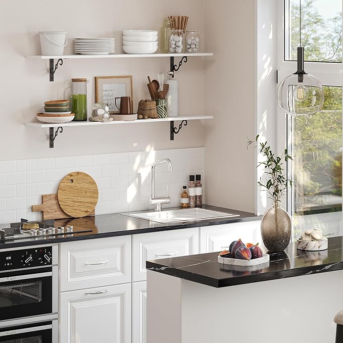 DINZI LVJ Long Wall Shelves, 47.3" Large Floating Shelves Set of 2, Farmhouse - Image 4