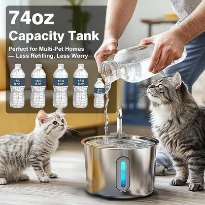 Cat Water Fountain, 74oz/2.2L Cat Fountain - Image 5