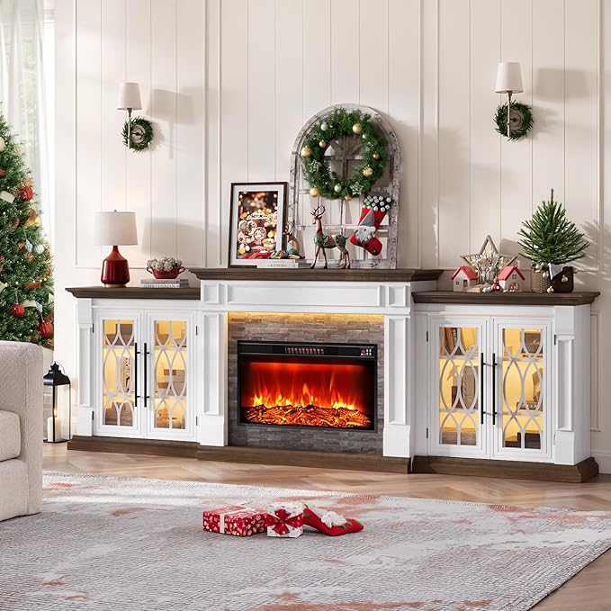 104" Fireplace TV Stand with LED &Outlet - Image 2