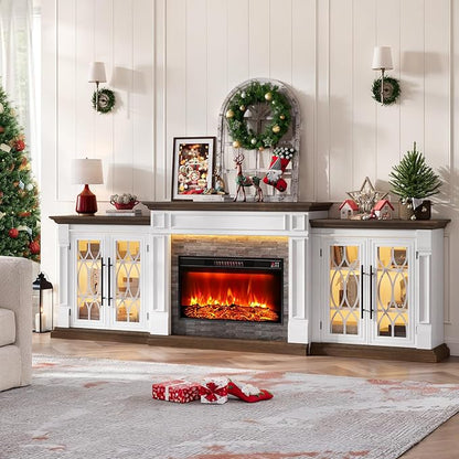 104" Fireplace TV Stand with LED &Outlet - Image 2