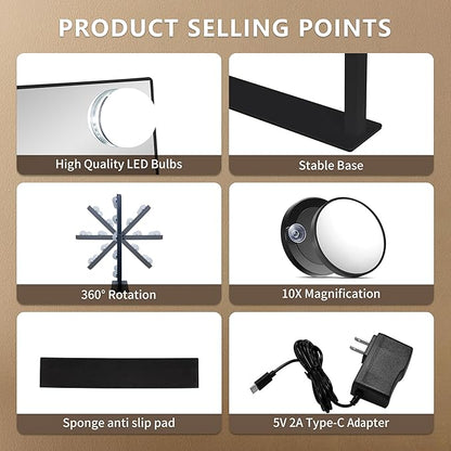 Vanity Mirror with Lights, Makeup Mirror with Lights, 3 Color Lighting Modes - Image 4
