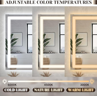 ROLOVE 31" x 22" Large Lighted Vanity Mirror - Image 4