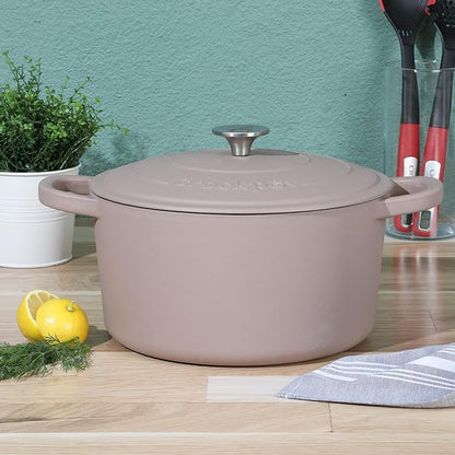 Crock Pot Artisan 7-Quart European Enameled Round Cast Iron Dutch Oven Pot - Image 2
