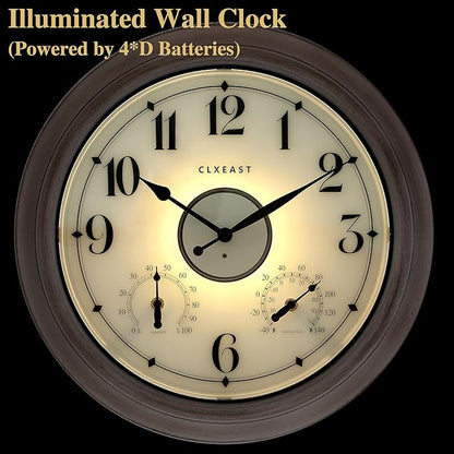 CLXEAST 18 Inch Illuminated Outdoor Clock - Image 4