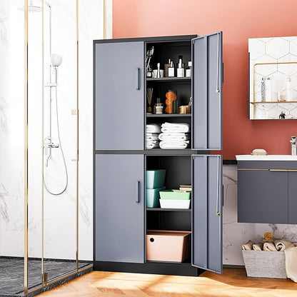 71” Metal Storage Cabinet-Lockable File Garage Tool Cabinets - Image 2