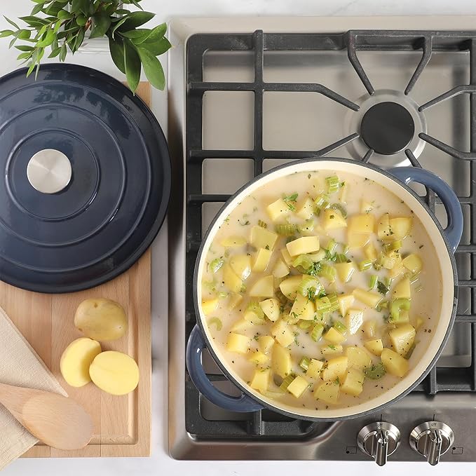 Gibson Home Addlestone 7 Qt Enameled Cast Iron Dutch Oven Pot - Image 5