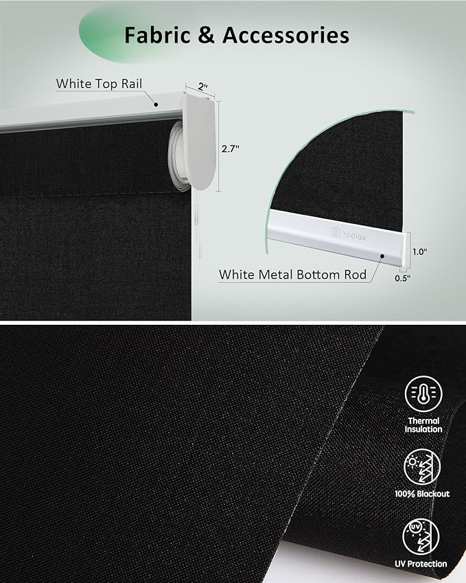Yoolax Motorized Blinds App Control, Cordless Automatic Shades Roller Window - Image 5