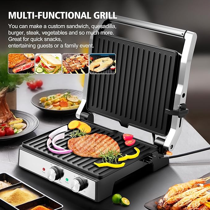 1600W Panini Press, Sandwich Maker - Image 6