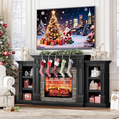 LGHM 72" Fireplace TV Stand for TVs Up to 80 Inch, Electric Fireplace - Image 3