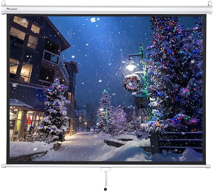 Instahibit 72" Projection Screen Pull Down 4:3 4K HD Manual Retractable by InstaHibit