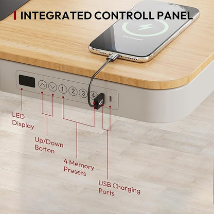 Standing Desk with Drawer, Electric Height Adjustable Home Office Desk with - Image 5