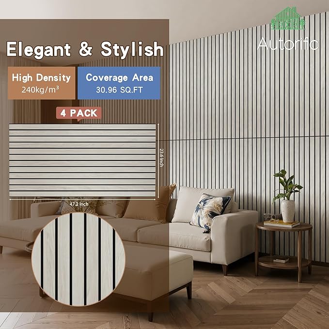 4 Pack Large Acoustic Panels 47.2”x23.6”, Decorative Acoustic Wall Panel - Image 3