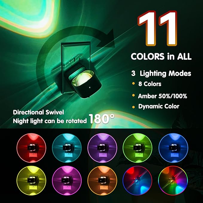 L LOHAS LED Night Light Projector, Color Changing Night Light Plug into Wall - Image 3