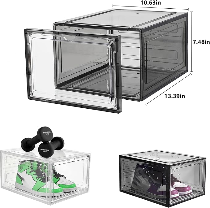 Attelite Upgrade 12pack Shoe Box Storage Containers, Thicken Sturdy Clear - Image 2