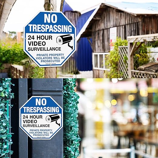 2-Pack No Trespassing Sign Private Property Protected By Video Surveillance - Image 6