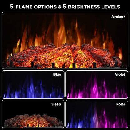 TURBRO Eternal Flame 26 in. WiFi Infrared Quartz Electric Fireplace Log Heater - Image 2