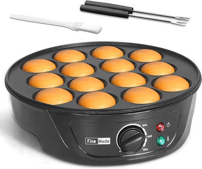 Non Stick Mini Pancakes Maker Machine, Electric Poffertjes Pan by FineMade