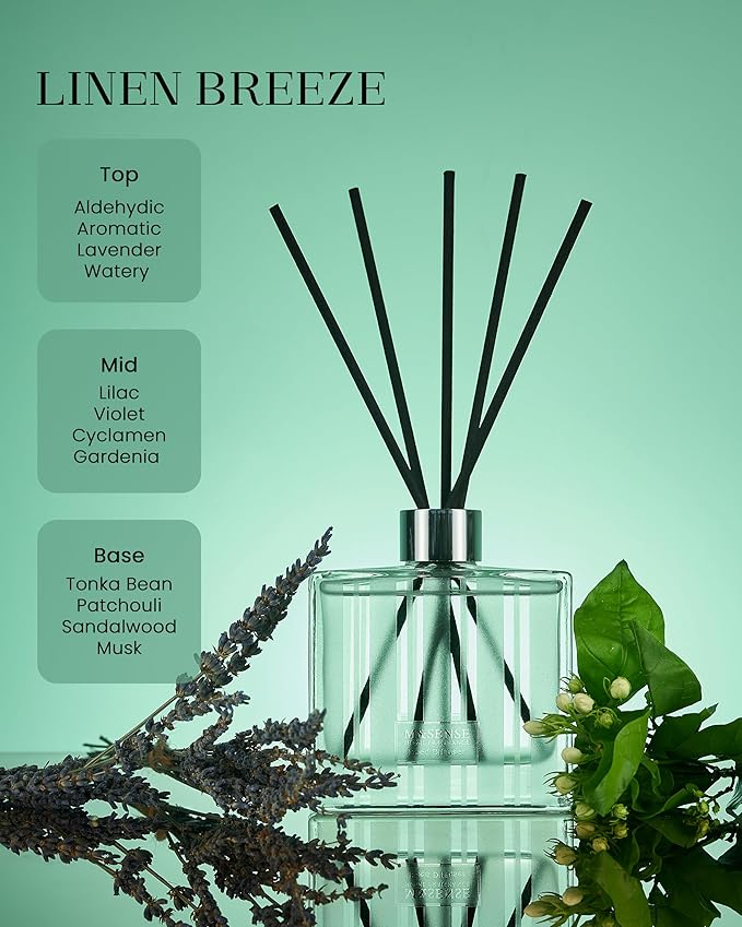 M&SENSE Linen Breeze Reed Diffuser Set - Image 2