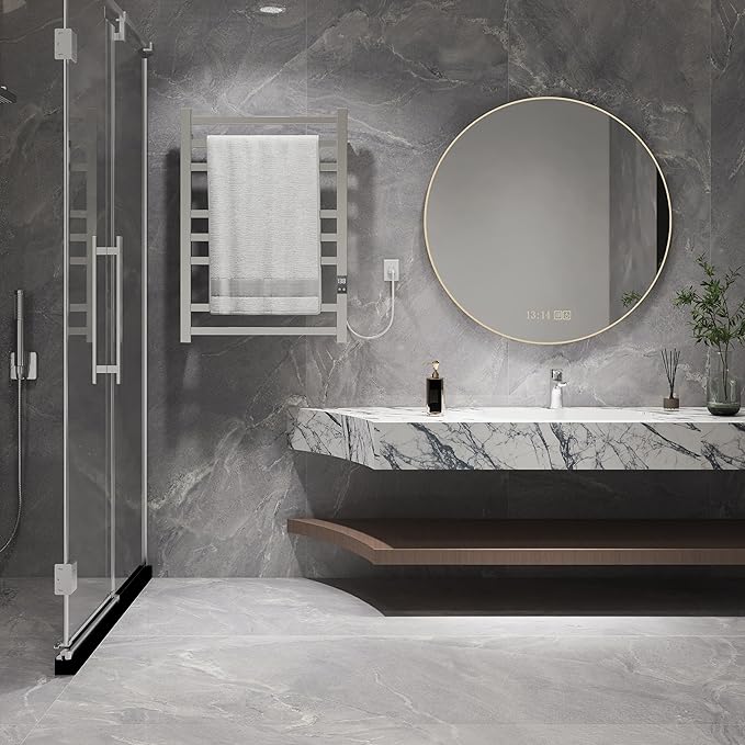 8-Bar Electric Heated Towel Warmer, Fast Heating - Image 7