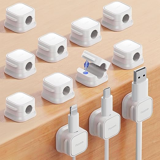 Picozon 12 Pack Magnetic Cable Clip Organizer Cord Holder, Picozon Adhesive by Picozon
