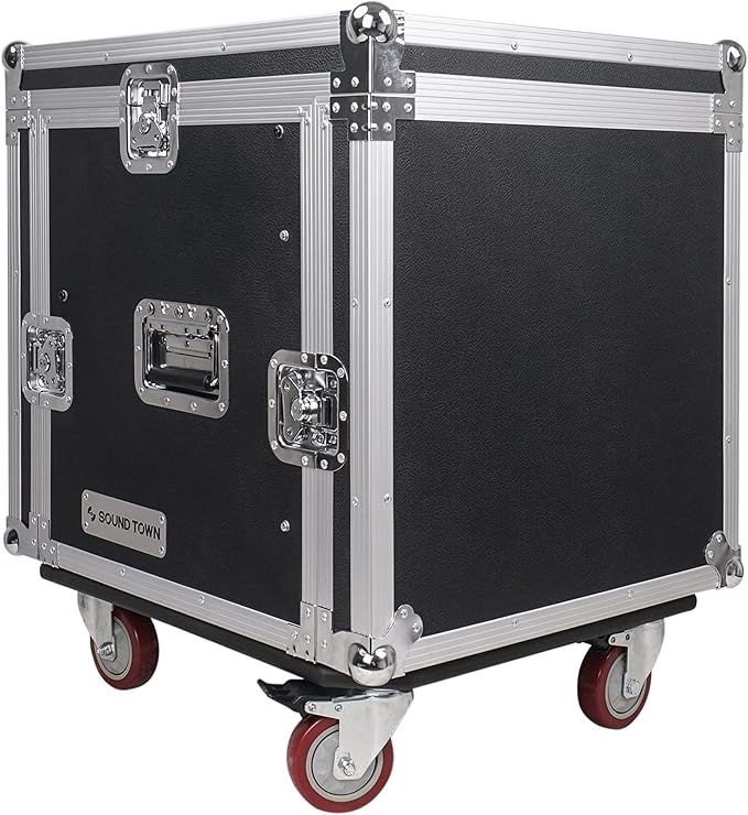Sound Town Enhanced 1/2" Plywood 10U PA DJ Pro Audio Rack/Road ATA Case - Image 2