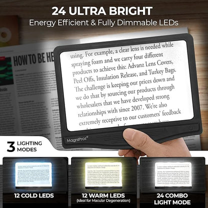 MAGNIPROS Patented 5X Large LED Page Magnifier - Image 6
