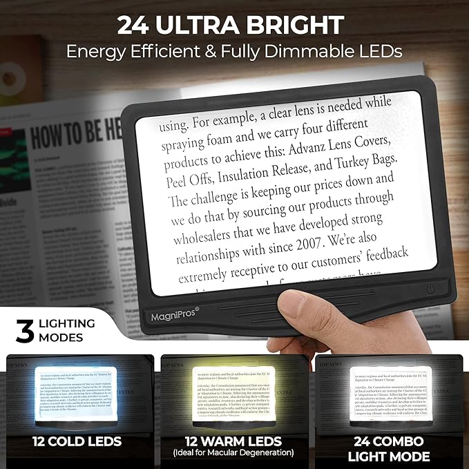 MAGNIPROS 5X Large LED Page Magnifier - Image 2