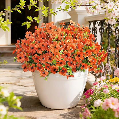12 Bundles Artificial Flowers for Spring Summer Outdoor Decoration Fake Flowers by FUTBER