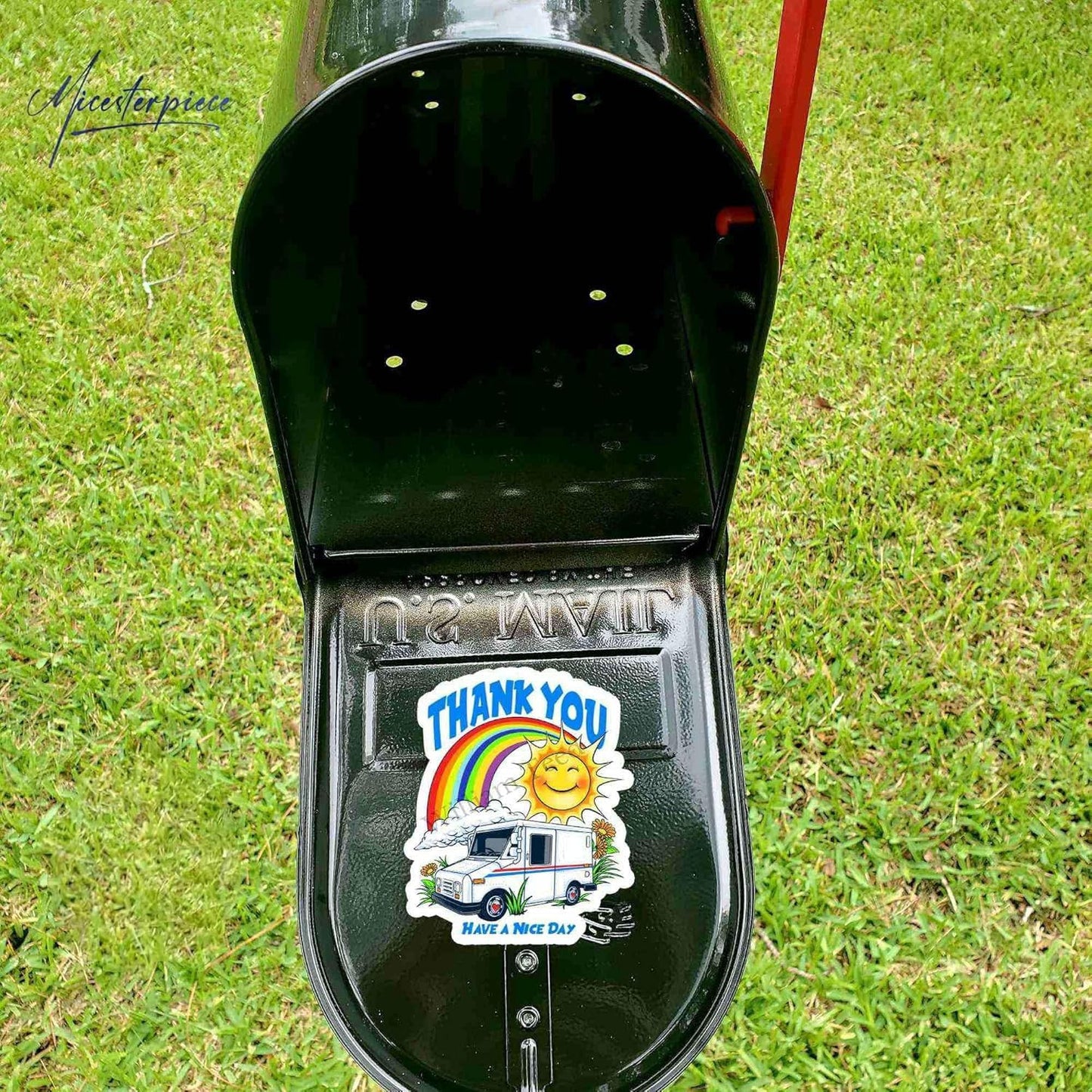 Mailbox Thank You Sticker Decal for Mail Carrier, Waterproof & Removable Mailbox Decal, Mailman Appreciation Sticker, Postal Worker Thank You, Outdoor Mailbox Decor