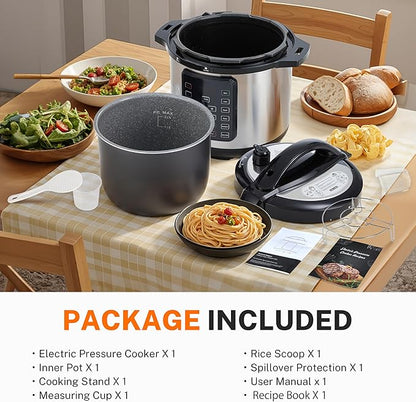 HealSmart 16-in-1 Electric Pressure Cooker 8 Quart, Non-Stick Stainless Steel - Image 8