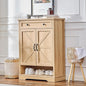 SOOWERY Shoe Cabinet with Drawer, Farmhouse Shoe Storage Cabinet with Doors by SOOWERY