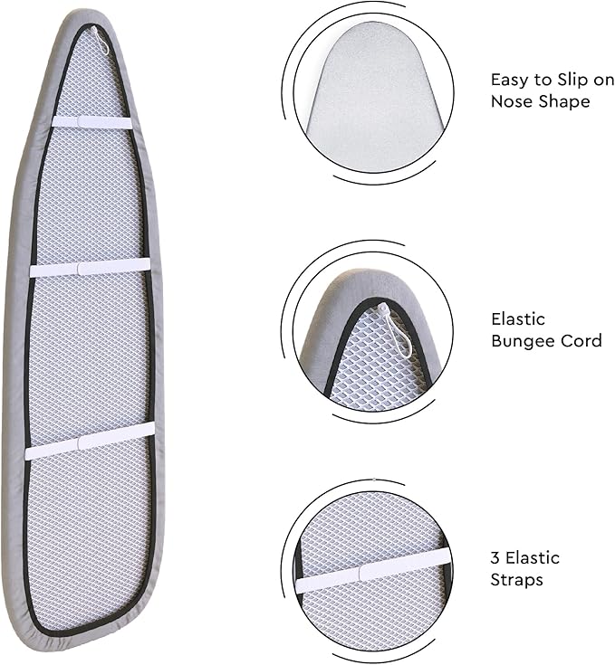 Encasa XO Ironing Board Cover And Pad 42"x14" - 4mm Felt & 2mm foam Metallized - Image 6