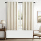 Warm Cream Thick Linen Black Out Curtains 45 Inch Long by QJMYDECO