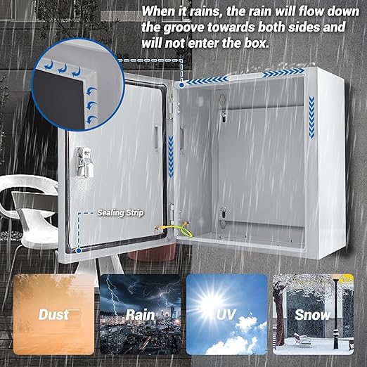Electrical Box 12 x 12 x 8'' Steel Electrical Junction Box，NEMA 4X Steel - Image 3