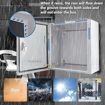 Electrical Box 12 x 12 x 8'' Steel Electrical Junction Box，NEMA 4X Steel - Image 3