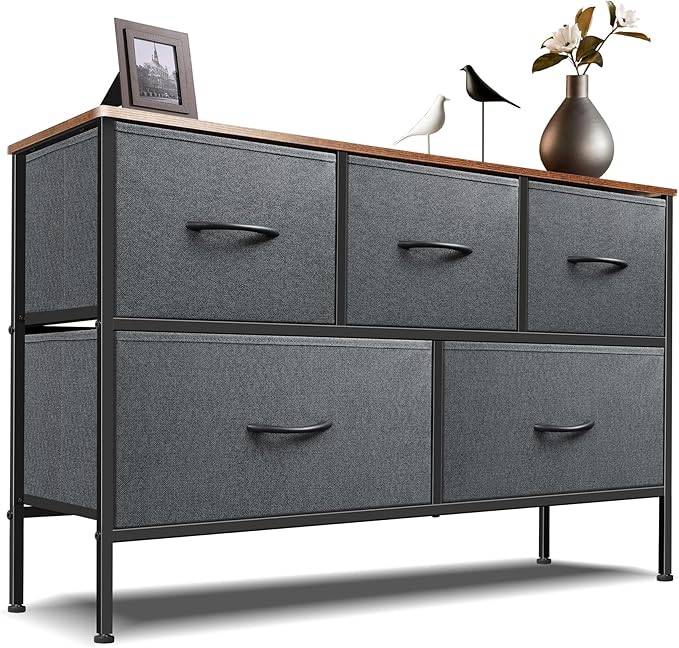 Dresser for Bedroom with 5 Drawers, Chest of Drawers, Storage Drawers Organizer by Sonharlar