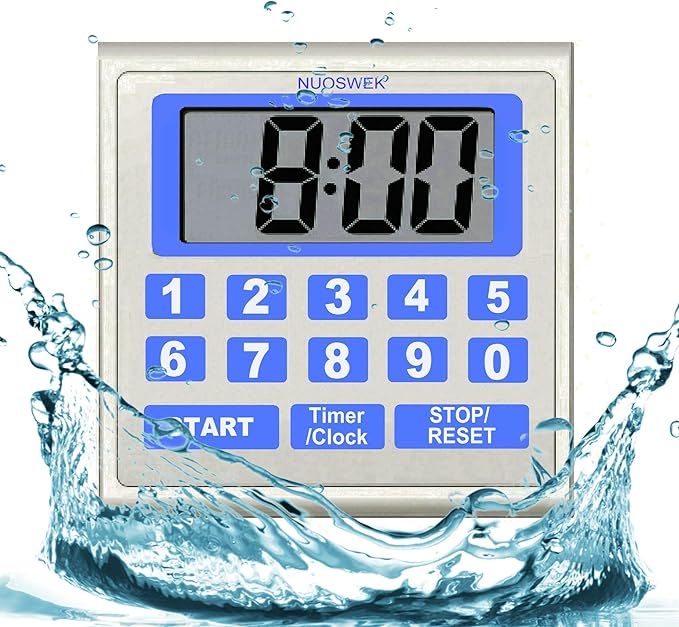 NUOSWEK Digital Timer Waterproof Shower Timer Shower Clock Direct Digit Entry by NUOSWEK