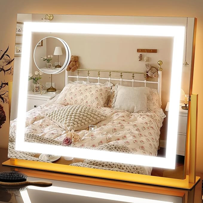 FENNIO Vanity Mirror with Lights 22''x18'' Makeup Mirror with Lights, Lighted by FENNIOLEDMIRRORS
