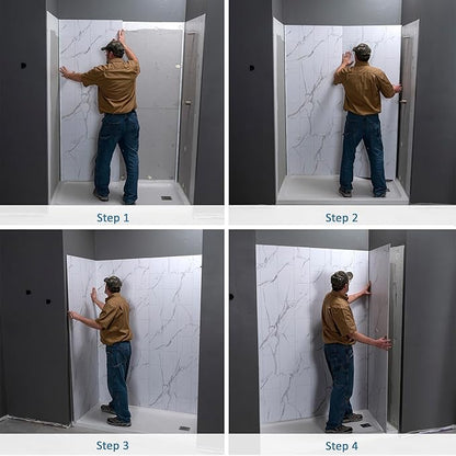 Palisade 78in x 60in x 32in Waterproof Vinyl Shower Surround Kit - Image 5