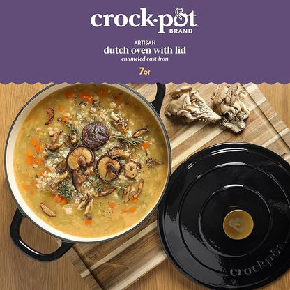 Crock Pot Artisan 7-Quart Round Cast Iron Dutch Oven - Image 2