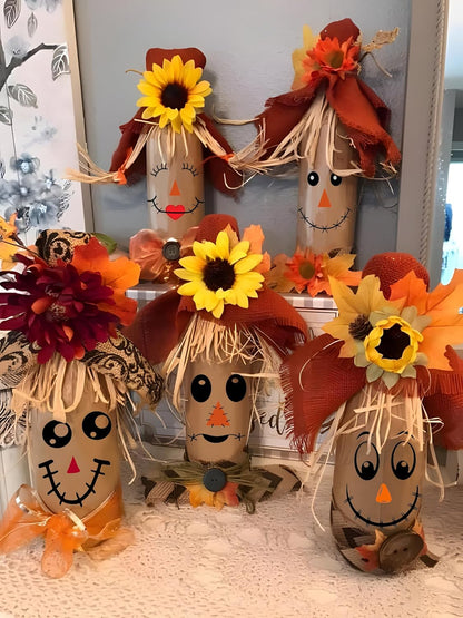 26 Pcs Fall Scarecrow Face Vinyl Decals Scarecrow Faces DIY Craft Vinyl Art Stickers, Scarecrow Wall Decals Stickers Halloween Fall Thanksgiving Christmas Glass Window Sticker