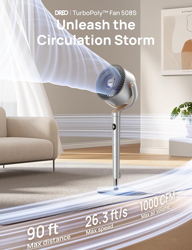Dreo Smart Fans for Bedroom, 120° +120° Omni-Directional Oscillating Fan - Image 2