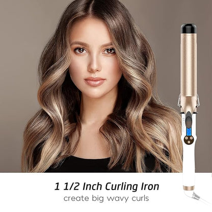 Hoson 1 1/2 Inch Curling Iron Large Barrel, 1.5 Inch Long Barrel Curling Wand - Image 2