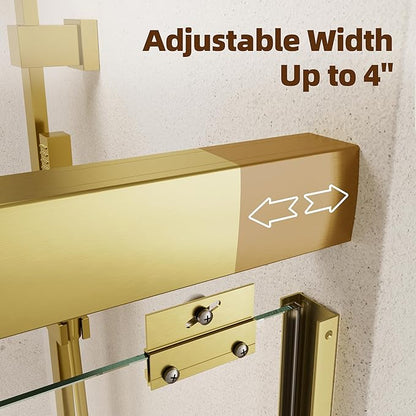 Shower Door, 44-48" W x 70" H Semi-Frameless Double Sliding Glass Shower Door - Image 3